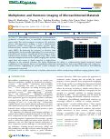 Cover page of Multiphoton and Harmonic Imaging of Microarchitected Materials