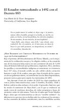 Cover page: El Ecuador retrocediendo a 1492 con el Decreto 883