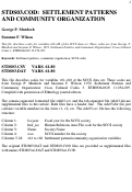 Cover page: STDS03.COD:  Settlement Patterns and Community Organization