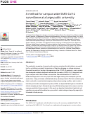 Cover page: A method for campus-wide SARS-CoV-2 surveillance at a large public university