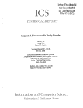 Cover page: Design of a transducer for parity encoder