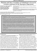 Cover page: Physician and Nurse Acceptance of Technicians to Screen for Geriatric Syndromes in the Emergency Department