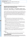 Cover page: Extending the Developmental Milestones Checklist for use in a different context in Sub‐Saharan Africa