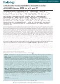 Cover page: A Multicenter Assessment of Interreader Reliability of LI-RADS Version 2018 for MRI and CT.