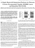 Cover page: A single regrowth integration platform for photonic circuits incorporating tunable SGDBR lasers and quantum-well EAMs