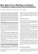 Cover page: New Approach to Modeling Large-Scale Transitions to Alternative Fuels and Vehicles