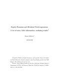 Cover page: Equity Premium and Dividend Yield regressions: A lot of noise, little information, confusing results