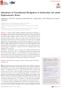 Cover page: Slowdown of Translational Elongation in Escherichia coli under Hyperosmotic Stress