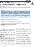 Cover page: An Optimized Triple Modality Reporter for Quantitative In Vivo Tumor Imaging and Therapy Evaluation