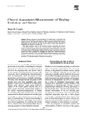 Cover page: Clinical assessment/ measurement of healing: evolution and status