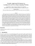 Cover page: Scientific Application Performance on Leading Scalar and Vector Supercomputing 
Platforms