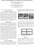 Cover page: Failure to Generalize Implicitly Learned Behavior on the Monty Hall Problem