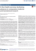 Cover page: A One Health overview, facilitating advances in comparative medicine and translational research