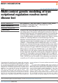 Cover page: Multi-context genetic modeling of transcriptional regulation resolves novel disease loci