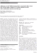 Cover page: Adherence to the Mediterranean diet is associated with a lower risk of body-shape changes in Croatian patients treated with combination antiretroviral therapy