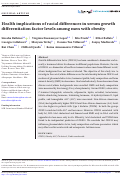 Cover page: Health implications of racial differences in serum growth differentiation factor levels among men with obesity.