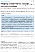 Cover page: Determining Ancestry Proportions in Complex Admixture Scenarios in South Africa Using a Novel Proxy Ancestry Selection Method