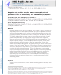 Cover page: Negative and Positive Emotion Responses to Daily School Problems: Links to Internalizing and Externalizing Symptoms