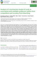 Cover page: Analysis of a mechanistic model of corals in association with multiple symbionts: within-host competition and recovery from bleaching.