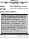 Cover page: The Incidence of QT Prolongation and Torsades des Pointes in Patients Receiving Droperidol in an Urban  Emergency Department