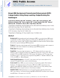 Cover page: Breast MRI Background Parenchymal Enhancement Categorization Using Deep Learning: Outperforming the Radiologist.