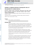 Cover page: Inpatient vs outpatient autologous hematopoietic stem cell transplantation for multiple myeloma