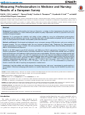 Cover page: Measuring Professionalism in Medicine and Nursing: Results of a European Survey