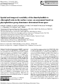 Cover page: Spatial and temporal variability of the dimethylsulfide to chlorophyll ratio in the surface ocean: an assessment based on phytoplankton group dominance determined from space