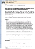 Cover page: Risk factors for cervical precancer detection among previously unscreened HIV‐infected women in Western Kenya