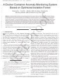 Cover page: A Docker Container Anomaly Monitoring System Based on Optimized Isolation Forest