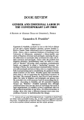 Cover page: Gender and Emotional Labor in the Contemporary Law Firm: A Review of <em>Gender Trials</em> by Jennifer L. Pierce