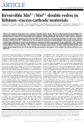 Cover page: Reversible Mn2+/Mn4+ double redox in lithium-excess cathode materials