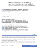 Cover page: Dietary Interventions for Autism Spectrum Disorder: A Meta-analysis