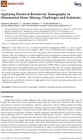 Cover page: Applying Electrical Resistivity Tomography in Ornamental Stone Mining: Challenges and Solutions