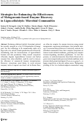 Cover page: Strategies for Enhancing the Effectiveness of Metagenomic-based Enzyme Discovery in Lignocellulolytic Microbial Communities