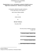 Cover page: Shaping Equity, Access, and Quality Learning for English Learners: High School Administrators' Mediation of Language Policy