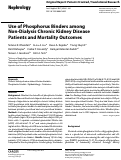 Cover page: Use of Phosphorus Binders among Non-Dialysis Chronic Kidney Disease Patients and Mortality Outcomes