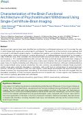 Cover page: Characterization of the Brain Functional Architecture of Psychostimulant Withdrawal Using Single-Cell Whole-Brain Imaging