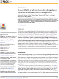 Cover page: A post-GWAS analysis of predicted regulatory variants and tuberculosis susceptibility