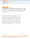 Cover page: Probing the coordination and function of Fe4S4 modules in nitrogenase assembly protein NifB