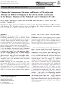 Cover page: Changes in Management Strategy and Impact of Neoadjuvant Therapy on Extent of Surgery in Invasive Lobular Carcinoma of the Breast: Analysis of the National Cancer Database (NCDB)