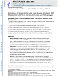 Cover page: Prevalence of Nonalcoholic Fatty Liver Disease in Patients With Rheumatoid Arthritis: A Systematic Review and Meta-analysis