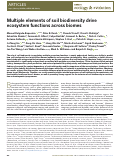 Cover page: Multiple elements of soil biodiversity drive ecosystem functions across biomes