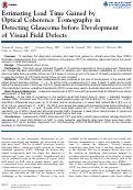 Cover page: Estimating lead time gained by optical coherence tomography in detecting glaucoma before development of visual field defects