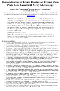 Cover page: Demonstration of 12 nm resolution Fresnel zone plate lens based soft x-ray microscopy