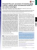 Cover page: Integrated life-cycle assessment of electricity-supply scenarios confirms global environmental benefit of low-carbon technologies