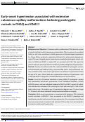 Cover page: Early-onset hypertension associated with extensive cutaneous capillary malformations harboring postzygotic variants in GNAQ and GNA11.