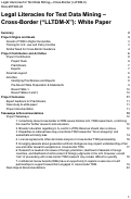 Cover page of Legal Literacies for Text Data Mining – Cross-Border (“LLTDM-X”): White Paper