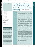 Cover page: Linearity, Bias, and Precision of Hepatic Proton Density Fat Fraction Measurements by Using MR Imaging: A Meta-Analysis