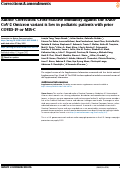 Cover page: Author Correction: Cross-reactive immunity against the SARS-CoV-2 Omicron variant is low in pediatric patients with prior COVID-19 or MIS-C.